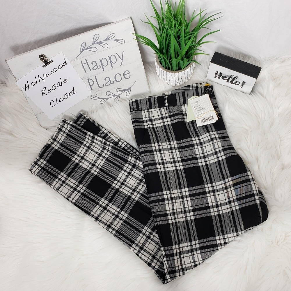 Leifsdottir Anthropologie Plaid Pants New 12 Wool